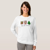 T-shirt Script de Noël présent Monogramme café arbre (Devant entier)