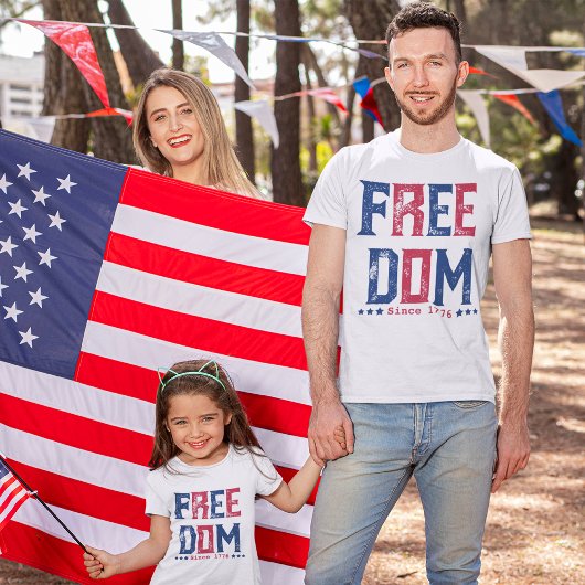 T-shirt Script de rétro Freedom Grunge | Depuis 1776 T-shi