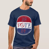 T-shirt Script de vote rouge et bleu 2024 (Devant)