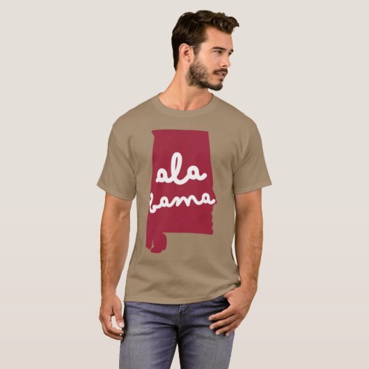 T-shirt Script du contour de l'Alabama (Devant entier)