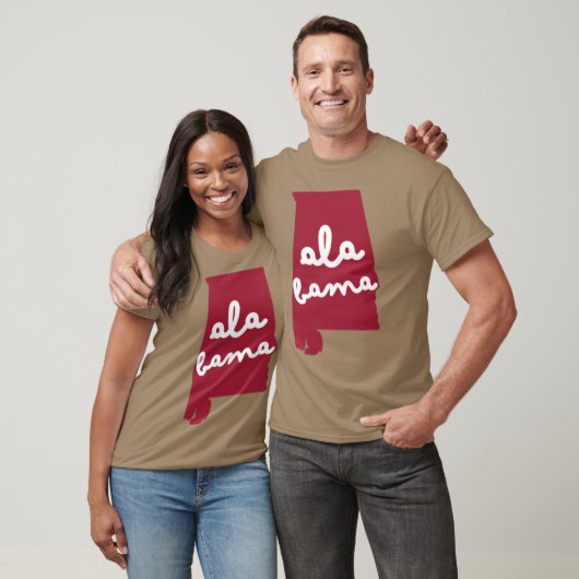 T-shirt Script du contour de l'Alabama (Unisexe)