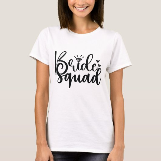 T-shirt Script élégant de l'équipe de mariée (Devant)