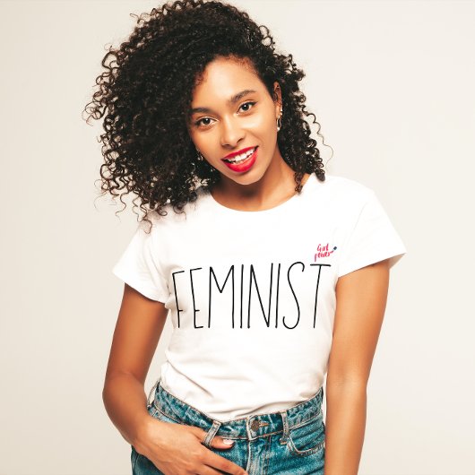 T-shirt Script féministe simple moderne minimal puissance