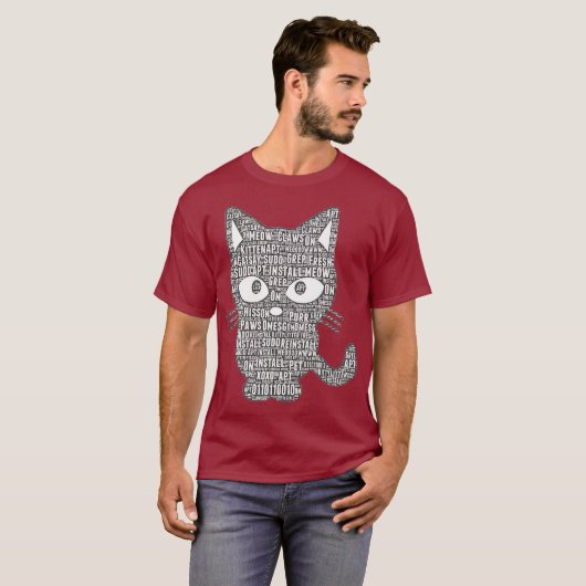 T-shirt Script Kitty Linu par MCMA sudo apt get meow (Devant entier)