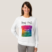 T-shirt Script moderne femmes meilleur long manches mignon (Devant entier)