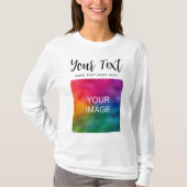 T-shirt Script moderne femmes meilleur long manches mignon (Devant)
