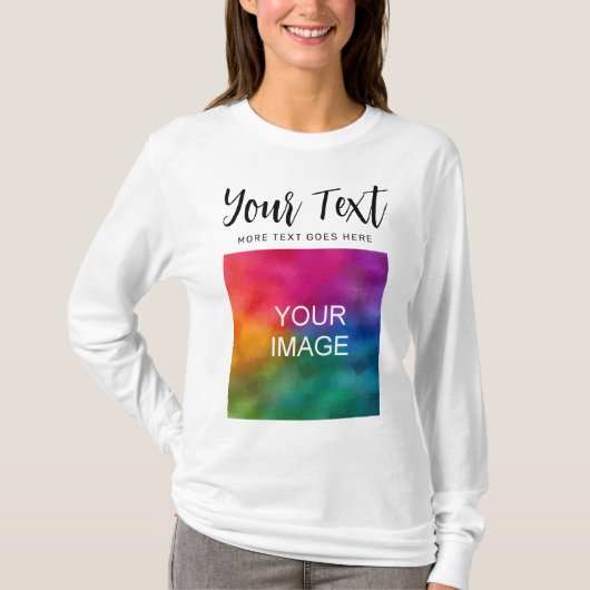 T-shirt Script moderne femmes meilleur long manches mignon (Devant)