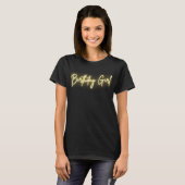 T-shirt Script moderne Neon brillant Or Anniversaire fille (Devant entier)