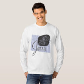 T-shirt Script noir et bleu Jerry (Devant entier)