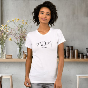 T-shirt Script noir établi maman