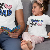 T-Shirt Script noir rétro Bow rose Bow fille de papa