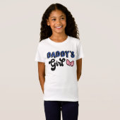 T-Shirt Script noir rétro Bow rose Bow fille de papa (Devant entier)