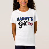 T-Shirt Script noir rétro Bow rose Bow fille de papa (Devant)