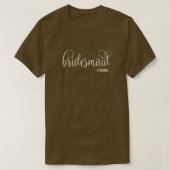 T-shirt Script rétro naturel sur Espresso Brown Bridesmaid (Design devant)