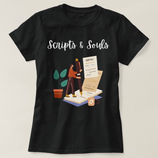 T-shirt "Scripts & Souls" pour psychologues (Design devant)