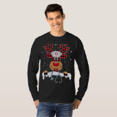 T-shirt Scrub de Noël Top Reindeer Scrubs Gants en caoutch (Devant entier)