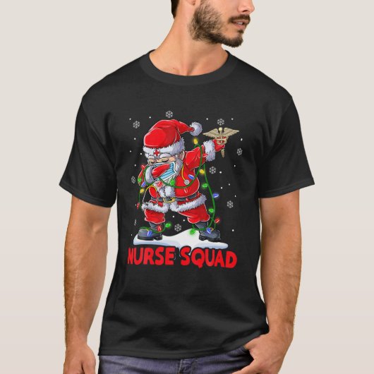 T-shirt Scrub de Noël Trop drôle Dabbing Père Noël Scrubs  (Devant)