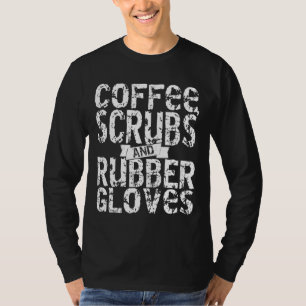 T-shirt Scrubs à café et gants en caoutchouc Infirmière Su