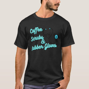 T-shirt Scrubs De Café Et Gants En Caoutchouc Pour Infirmi
