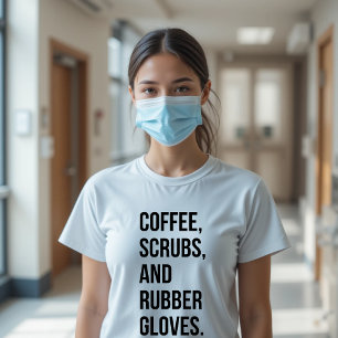 T-shirt Scrubs et gants en caoutchouc pour infirmi