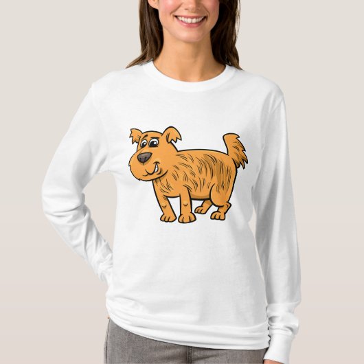 T-shirt Scruffy Orange Puppy Dog (Devant)