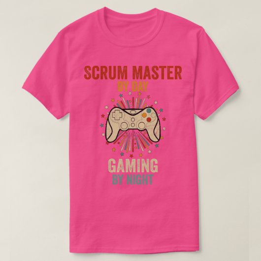 T-shirt Scrum Master Par Jour Jeu Par Nuit (Design devant)