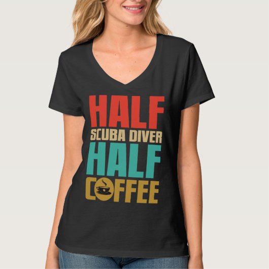 T-shirt Scuba Diver   For Coffee (Devant)
