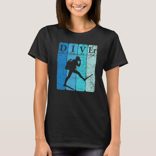 T-shirt Scuba Diver Periodic Table Elements Scuba Diving R (Devant)
