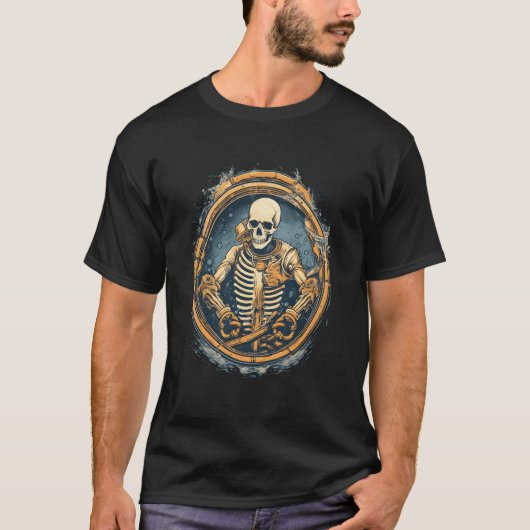 T-shirt Scuba Diver Skeleton sous-marin Mer Océan Scuba Di (Devant)