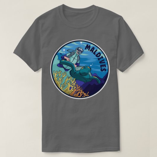 T-shirt Scuba Diving In Maldives (Design devant)
