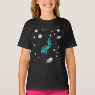 T-shirt Scuba Diving In Saturn Solar System Space