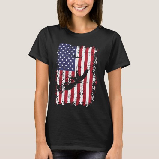 T-shirt Scuba Diving USA Flag Diver  Freediving (Devant)