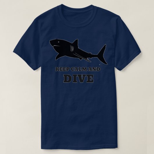 T-shirt Scuba Diving With Sharks Keep Calm And Dive (Design devant)
