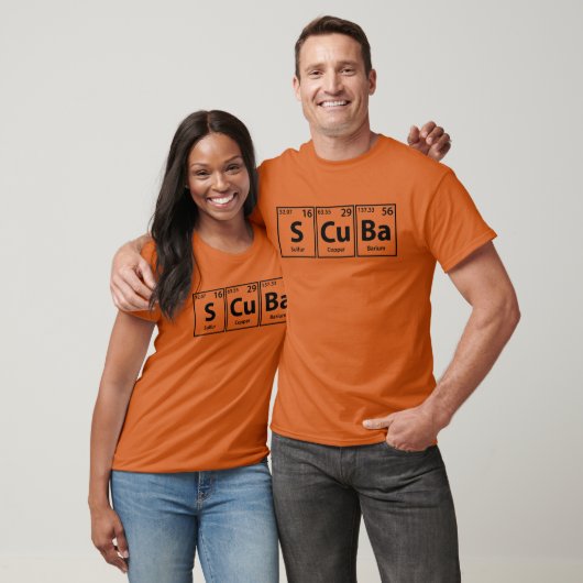 T-shirt Scuba (Sc-U-Ba) Éléments Périodiques Orthographe (Unisexe)