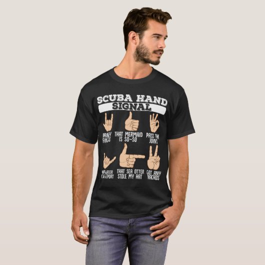 T-shirt Scuba Signaux mains Plongée Plongée Plongée Plongé (Devant entier)