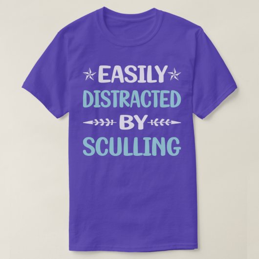 T-shirt Sculling Drôle Facilement Distrait (Design devant)