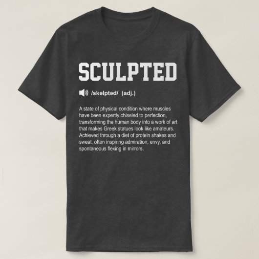 T-shirt Sculpted Funny Dictionary Gym Signification (Design devant)