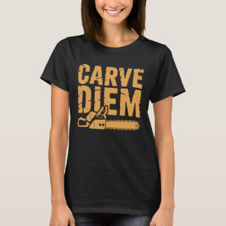 T-shirt Sculpture de bois à la tronçonneuse drôle de jeu d