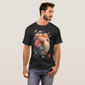 T-shirt Sculpture de fleurs avec poisson (Devant entier)
