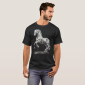 T-shirt Sculpture de statue de cheval 1 (Devant entier)