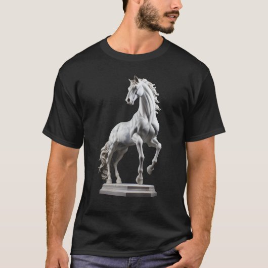 T-shirt Sculpture de statue de cheval 2 (Devant)