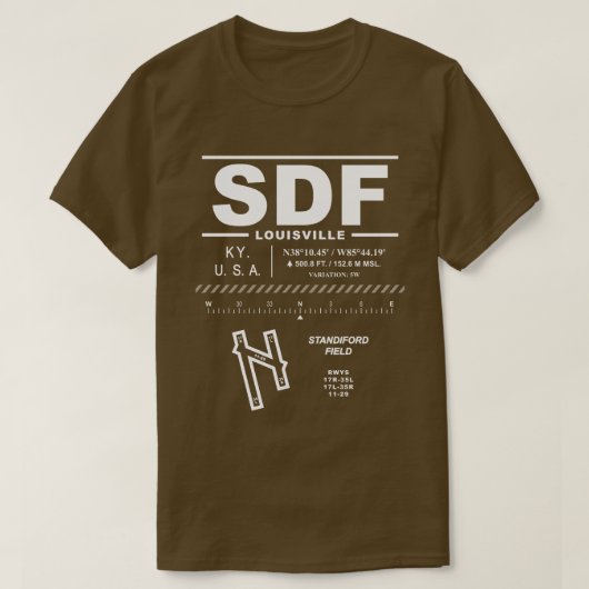 T-shirt SDF de l'aéroport international de Louisvi (Design devant)