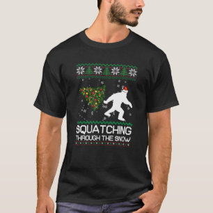 T-shirt Se Battez À Travers Le Sasquat De Noël Laide De 