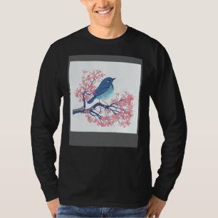 T-shirt Se faire remarquer avec un beau bleu oiseau rose c