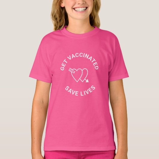 T-shirt Se faire vacciner sauver des vies Coeurs mignons e (Devant)