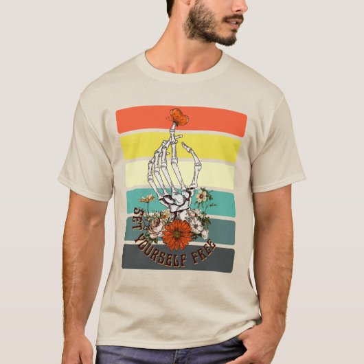 T-shirt Se libérer - Squelette Fleurs Butfly Str (Devant)