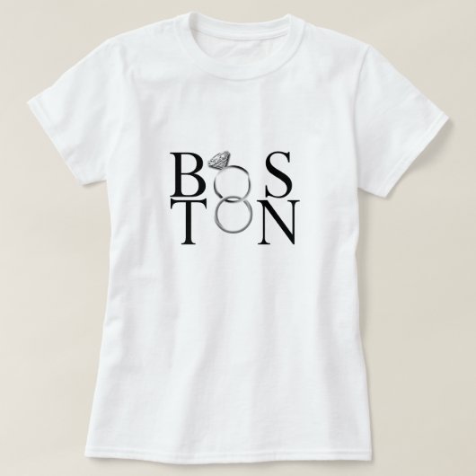 T-shirt Se Marier À Boston (Design devant)