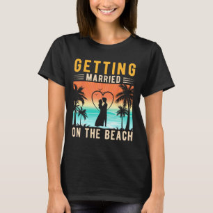 T-shirt Se Marier Sur La Mariée De Plage Et Bache De La Pi
