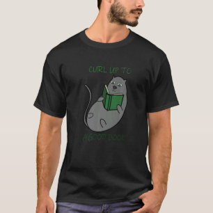 T-shirt Se pelotonner avec un bon livre Graphique de chat