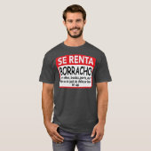 T-shirt Se Renta Borracho Mens Graphic Funny Espagnol (Devant entier)